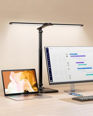 615Z7oVAWrL._AC_SX569_ LED Desk Lamp for Office Home, Height Adjustable Architect Desk Light with USB Adapter, Stepless Dimming Desk Lamp Light for Reading, Study, Workbench