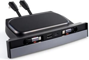 6180Sj29yHL._AC_SY450_ Waterproof USB Hub for Tesla Model 3 and Model Y - 2023/2022/2021 Dock with 4-Port Retractable Charging Cable Supporting Fast Charging (not Compatible with 2024 Model 3)