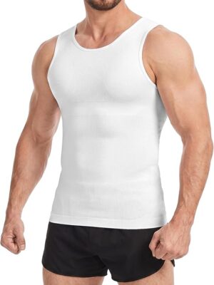 61CHmId5czL._AC_SX569_ Sleeveless Compression Shirt Men Slimming Body Shaper Vest Mens Compression Tank Top Undershirt Shapewear Tummy Control