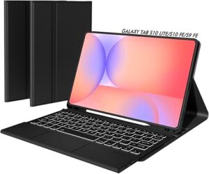 61uZh-RftuL._AC_SX466_ Keyboard Case for Samsung Galaxy Tab S10 Lite 10.9" 2025 / S10 FE / S9 FE / S9, Bluetooth Keyboard with Trackpad & 7-Color Backlit & Kickstand for S10 Lite 10.9 inch Keyboard Cover