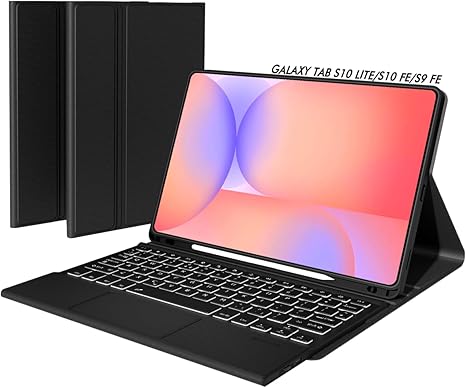 61uZh-RftuL._AC_SX466_ Keyboard Case for Samsung Galaxy Tab S10 Lite 10.9" 2025 / S10 FE / S9 FE / S9, Bluetooth Keyboard with Trackpad & 7-Color Backlit & Kickstand for S10 Lite 10.9 inch Keyboard Cover