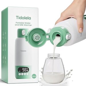 61xjIc9rZiL._SY450_ Portable Bottle Warmer 17oz Fast Heating in 2 Mins, 6 Temp Settings + Keep Warm, Built-in Sterilizer, for Breastmilk & Formula, Travel & Outdoor Use (Green)