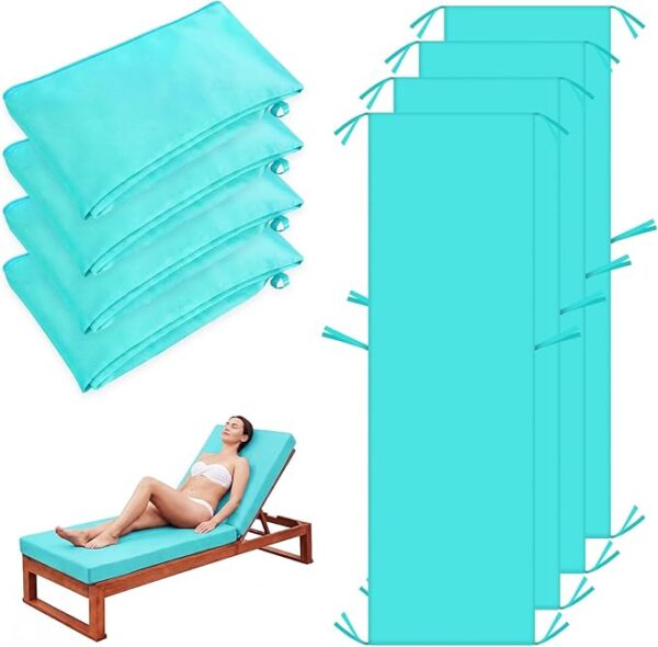 712kh-4YKIL._AC_SX679_ 4 Pack Outdoor Chaise Lounge Cushion Covers Waterproof, Patio Lounge Chair Cushion Replacement Covers with Zipper and Ties for Patio Pool (72 x 21 x 3 Inch, Lake Blue