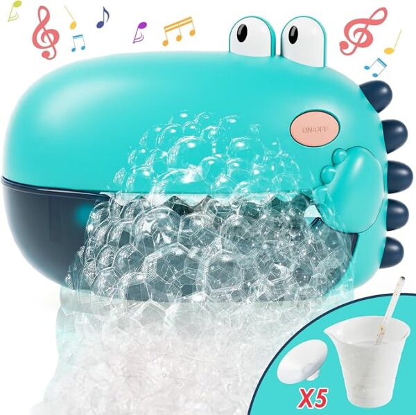 71IAWGSPDZL._AC_SX679_ Castle Toddler Bath Toys, Bath Bubble Machine, Dinosaur Bath Toys for Kids Ages 1-3, Bubble Maker for Bathtub, Toys for Boys Girls
