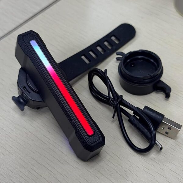 71PJvaUzBZL._AC_SX679_ Smart Bike Tail Light, RGB Colorful Flow Light with Brake & Vibration Sensor, 360° Rotatable 7-LED USB-C Rechargeable ABS Lamp for Cycling