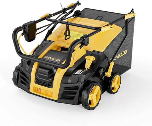 71Y1An6WzjL._AC_SX679_ 2026 Upgraded Electric Dethatcher Scarifier 16-Inch, EVEAGE 2-in-1 Lawn Dethatcher with 5-Position Depth Adjustment, 14.5-Gallon Collection Bag, Quick-Fold Lawn Scarifier for Healthy Lawn