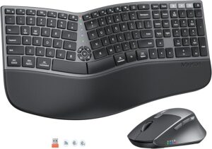 71ZeCucpyTL._AC_SY450_ Ergonomic Keyboard and Mouse Wireless, Split Curved 2.4G & Bluetooth Keyboard Mouse, Full-size Cushioned Palm Rest Keyboard, 4 Adjustable DPI Mouse, Compatible for Windows/Mac/PC/Laptop, Black