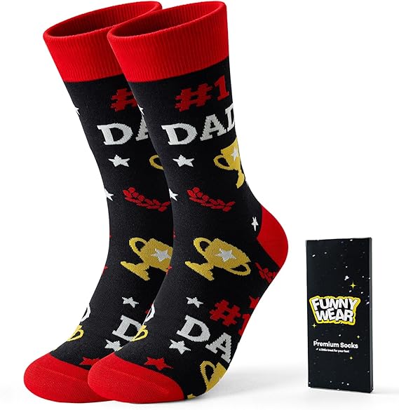 71g5Vq1FJKL._AC_SX569_ Men's Novelty Socks, Cotton Crew Funny Socks, Father's Day Birthday Christmas Gift for Dad from Daughter Son