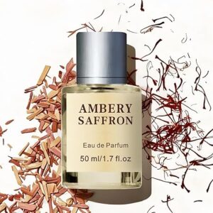 Ambery Saffron Eau de Parfum for Women and Men, Long Lasting Luxury Unisex Perfume Spray, Sophisticated Warm & Woody Fragrance, Vegan & Cruelty-Free, 1.7 Fl Oz (50ml)
