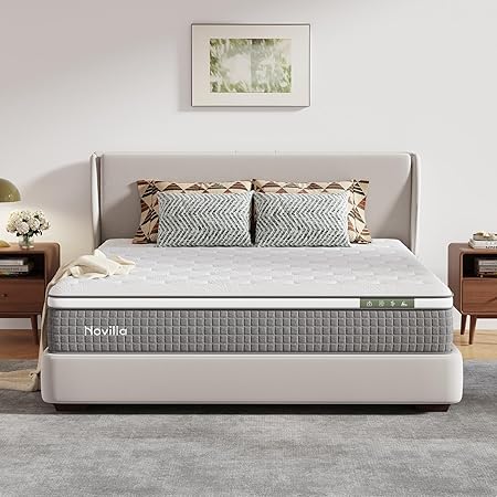 81Vnf81kFAL._SY450_ 12 Inch Queen Mattress,Queen Size Hybrid Mattress with Cooling Gel Memory Foam, Pocketed Coils & Cool-Touch Nylon Cover for Motion Isolation & Edge Support CertiPUR-US Certified