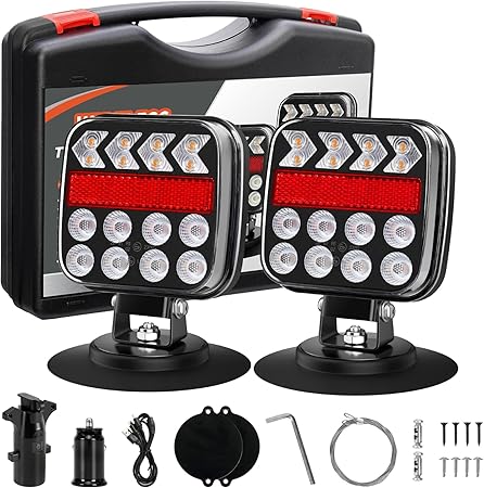 81cJzR9H38L._AC_SY450_ Wireless Trailer Lights, Adjustable Magnetic LED Trailer Lights with Reflectors, Rechargeable Tow Tail Light Kit for Trucks, Boats, RVs, Campers, IP67 Waterproof