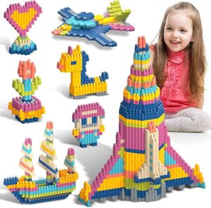 81gq60L+ODL._AC_SX679_ Kids 1120pcs Building Blocks Set Educational STEM Building Toy, Construction Block Toys Set Learning Playset Kit for Boys Girls, Child Brain Development Preschool Kindergarten Toy Age 3+
