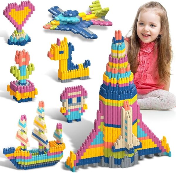 81gq60L+ODL._AC_SX679_ Kids 1120pcs Building Blocks Set Educational STEM Building Toy, Construction Block Toys Set Learning Playset Kit for Boys Girls, Child Brain Development Preschool Kindergarten Toy Age 3+