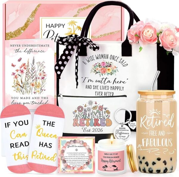 Retirement Gifts for Women 2026 Cool Retired Gifts for Women Pink Funny The Queen Has Retired Gift Basket for Woman Unique Happy Retirement Decorations for Teacher Coworker Nurse Mom Boss Female Her